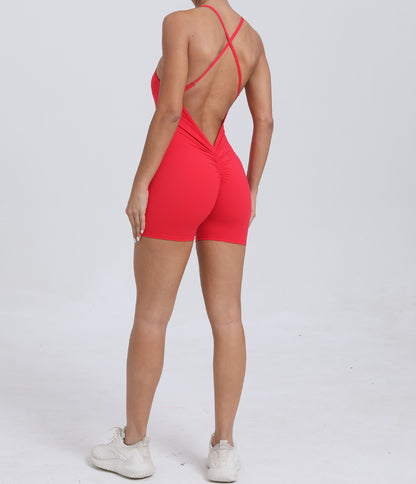 Quick Drying Nude Feel Sports One Piece Running Fitness Tight Yoga Romper