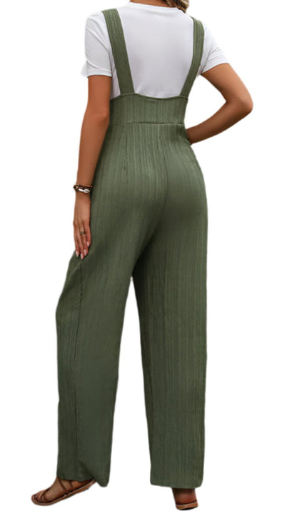 Casual Texture Pleated Jumpsuit