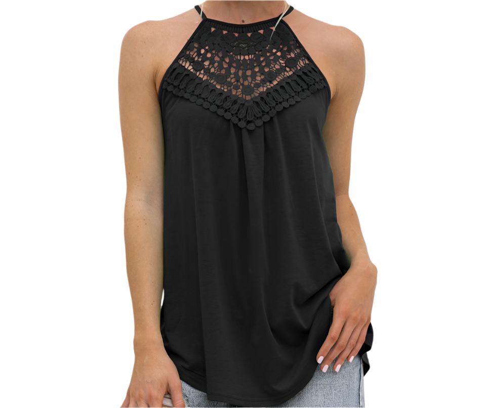 Lace Stitching Halter Top