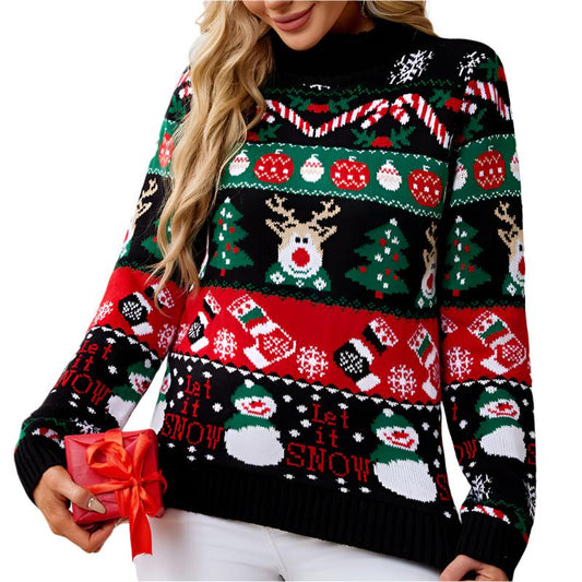 Turtleneck Reindeer Christmas Sweater