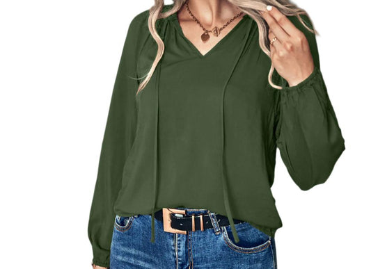 V-neck Long Sleeve Top