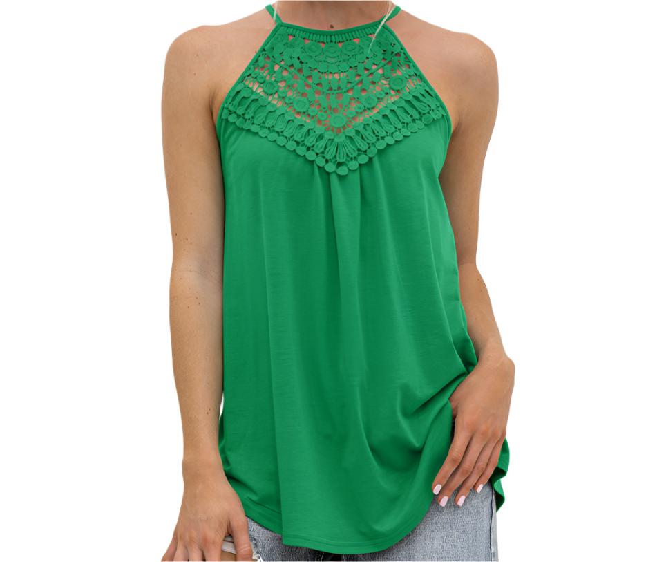 Lace Stitching Halter Top