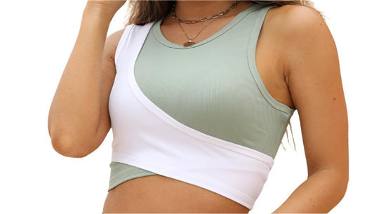 Contrast Color Cropped Tank Top