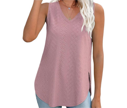 V-neck Split Tank Top