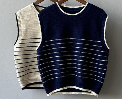 Round Neck Vest Knitted Sweater