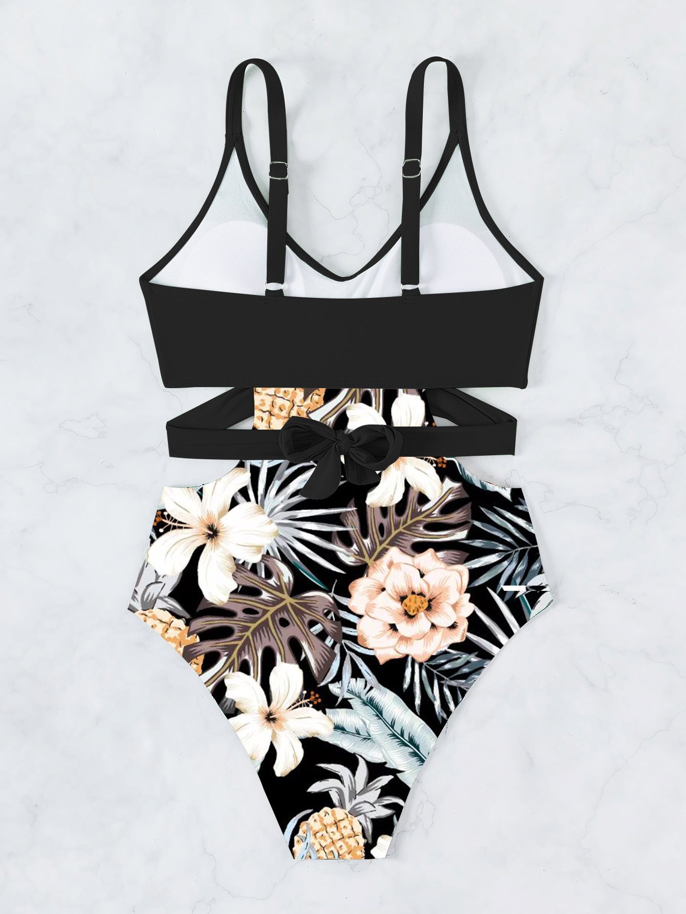 Tied Floral Sexy Swimsuit