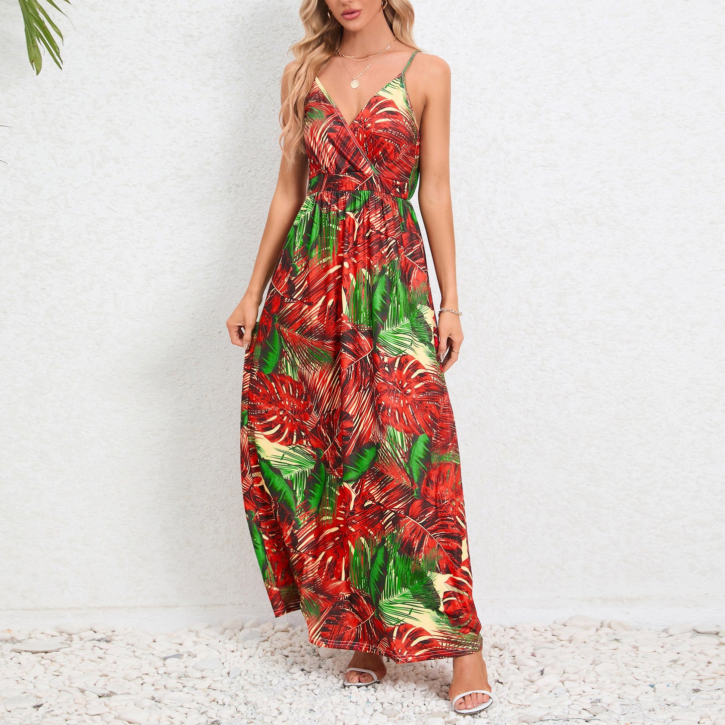 Sexy Strap Backless Slimming Maxi Dress