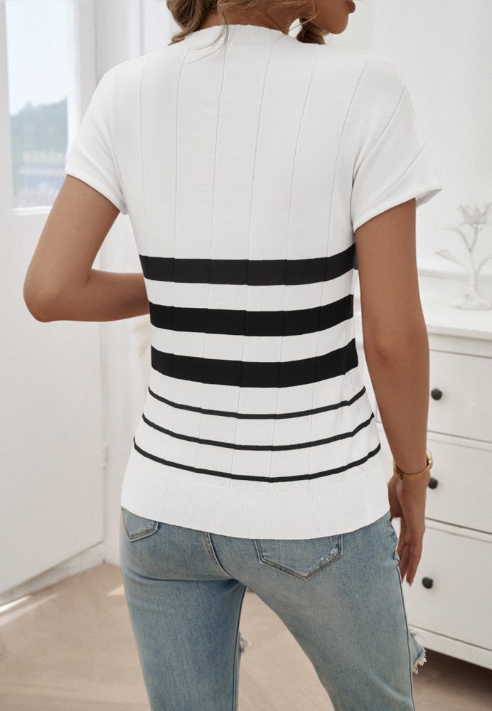 Elegant Slim Striped Sweater