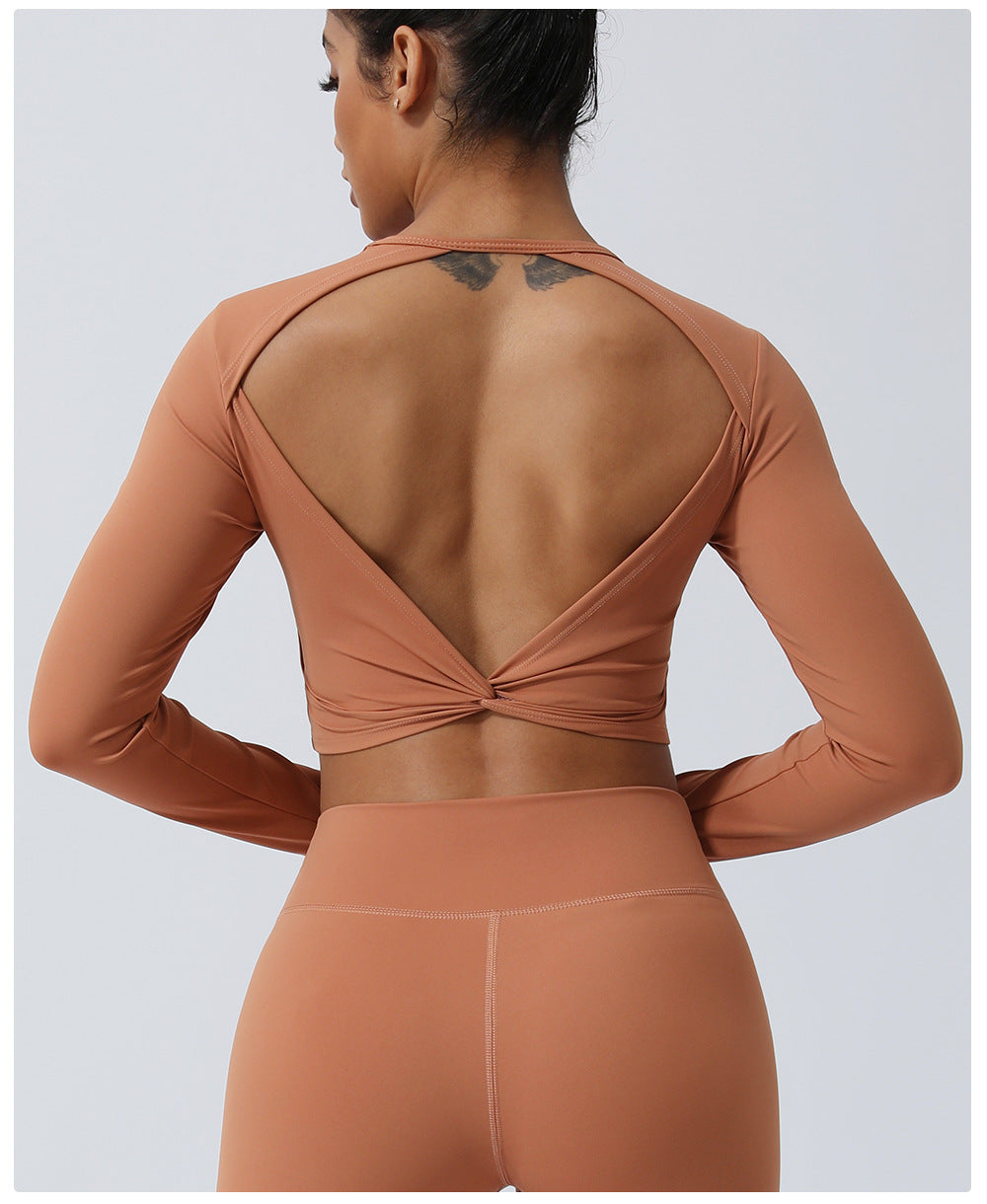 Yoga Twisted Short Long Sleeve Workout Top