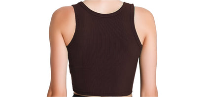 Cotton Rib Sexy Slim V-Neck Sleeveless Top