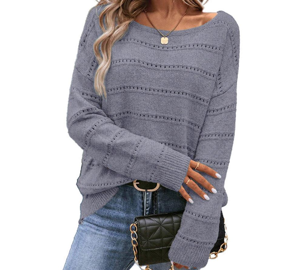 Hollow Cutout Off Shoulder Knitwear Sweater