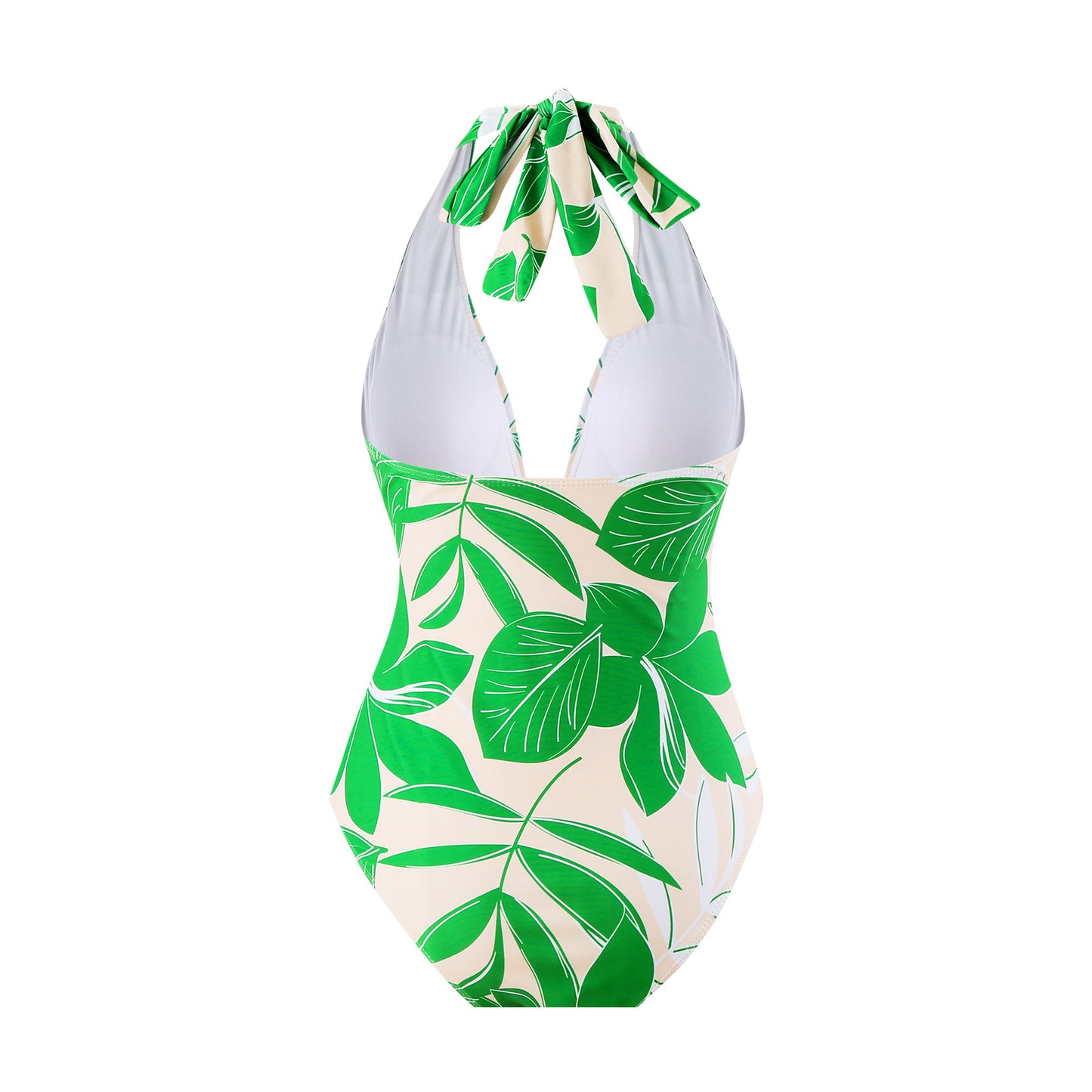 Slimming Retro Green Printing Swimsuit