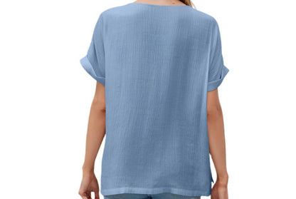 Cotton Linen Short Sleeve Top