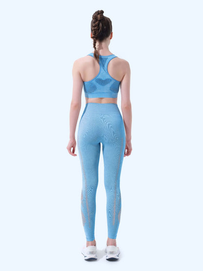 Stone Washed Seamless Knitted Yoga High-Grade Frosted Yoga Suit