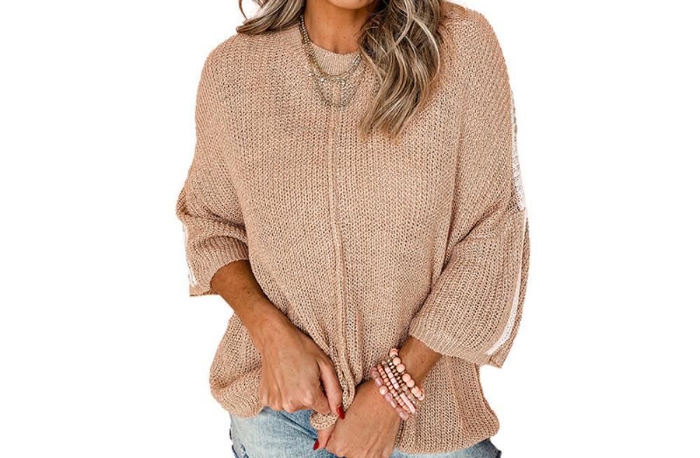 Three Quarter Sleeve Pullover Sweater