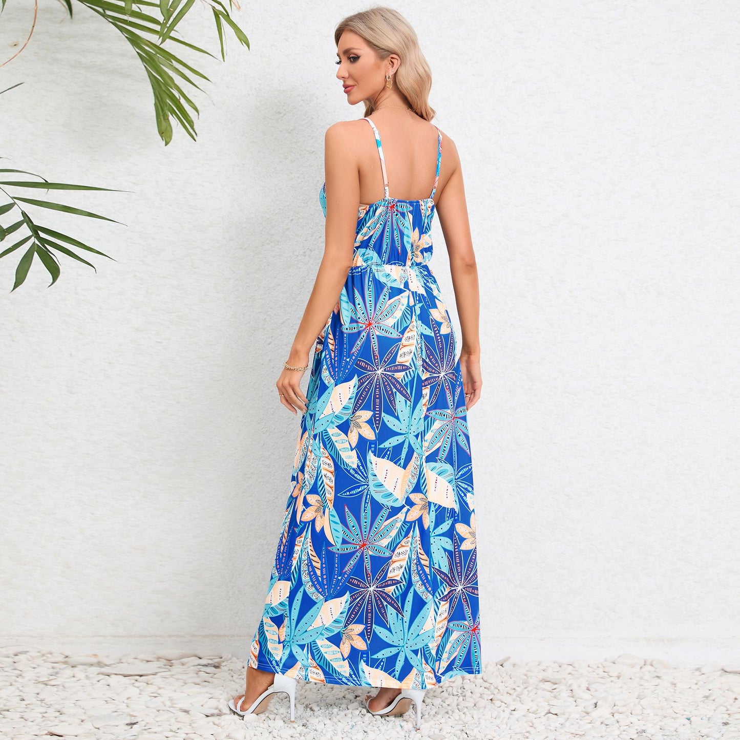 Sexy Strap Backless Slimming Maxi Dress