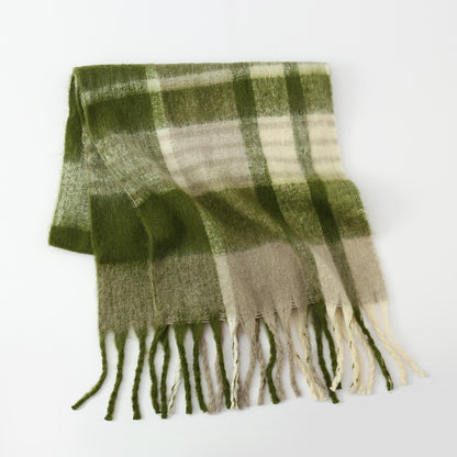 Plaid Mohair Scarf