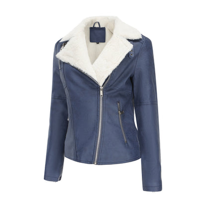 Fur Leather Fleece Lined Jacket