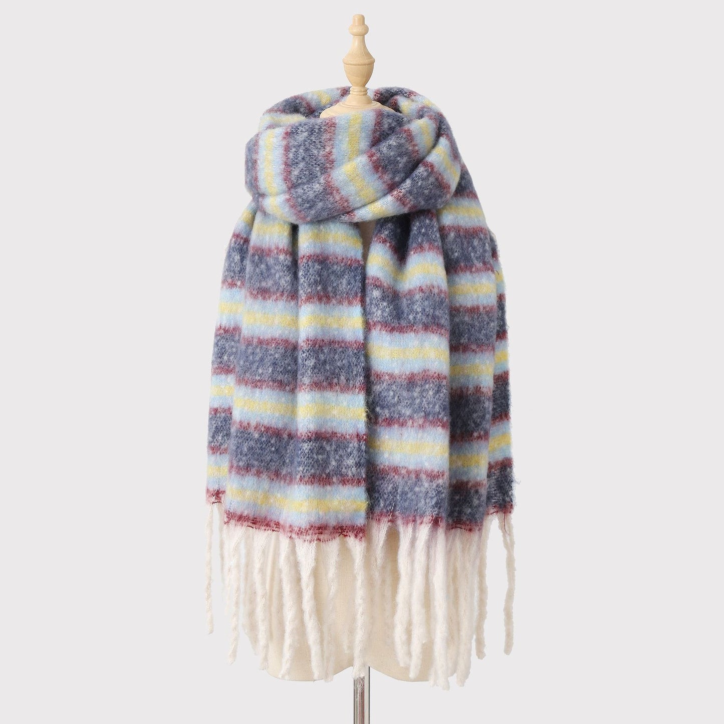 Mohair Striped Scarf Shawl