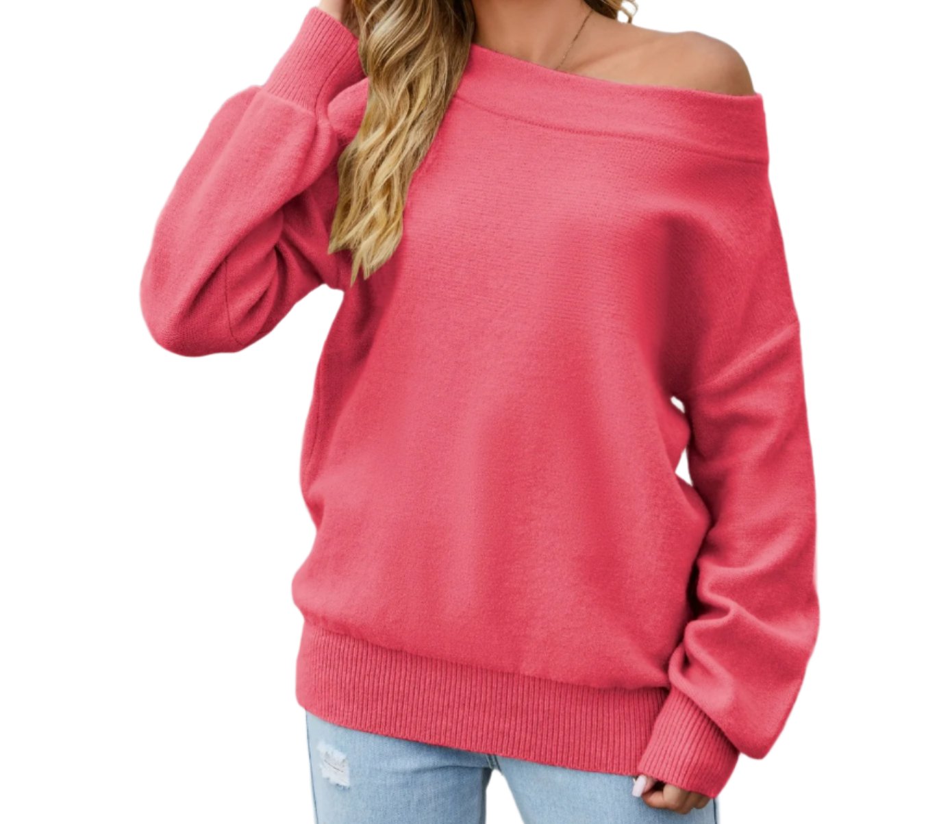 Off Shoulder Loose Fitting Sweater