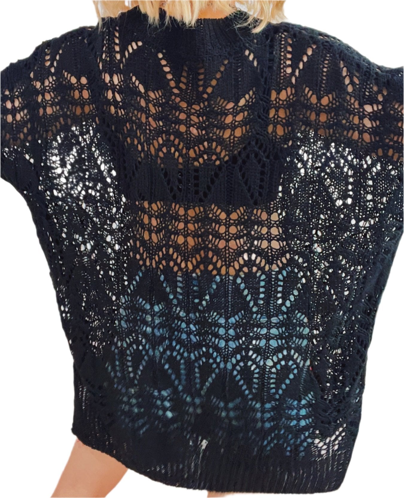 Retro Hollow Cutout Long Sleeve Knitted Sweater