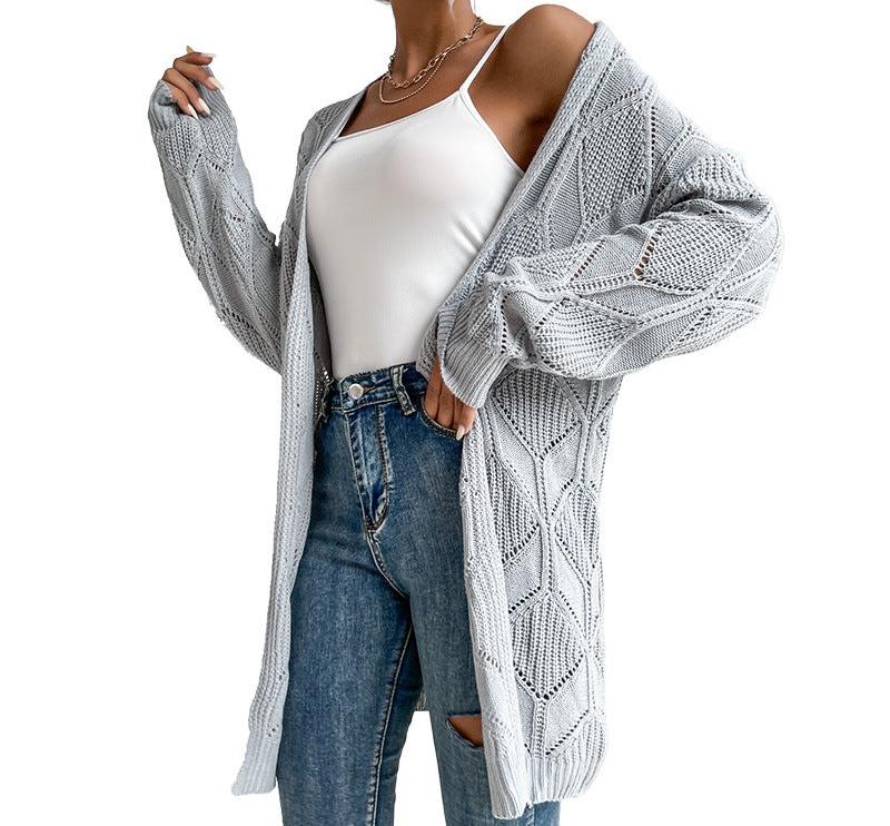 Long Twisted Knitted Cardigan Sweater