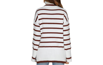 Knitting Turtleneck Pullover Striped Sweater