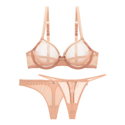 Ultra Thin Transparent Mesh Bra Set