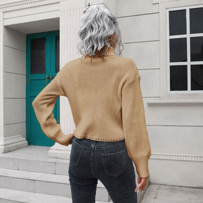 Turtleneck Short Knitted Sweater