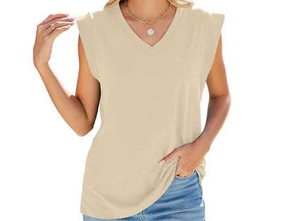 V-neck Loose Short Sleeve Top