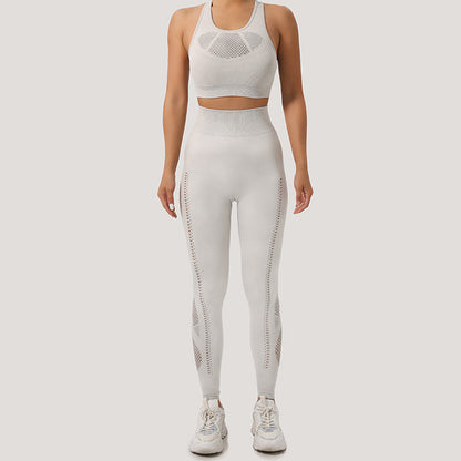 Stone Washed Seamless Knitted Yoga High-Grade Frosted Yoga Suit