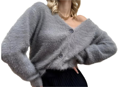 Idle Knitted Mink Like Sweater Cardigan