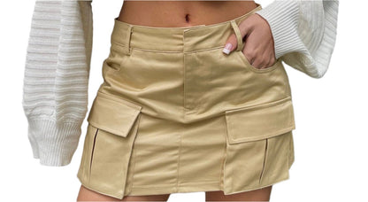 Retro Cargo Pockets Miniskirt