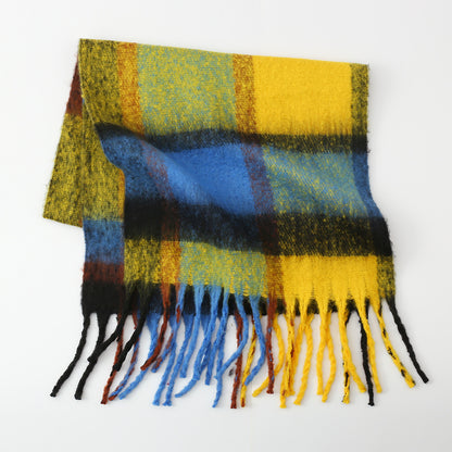 Cashmere Mohair Plaid Scarf