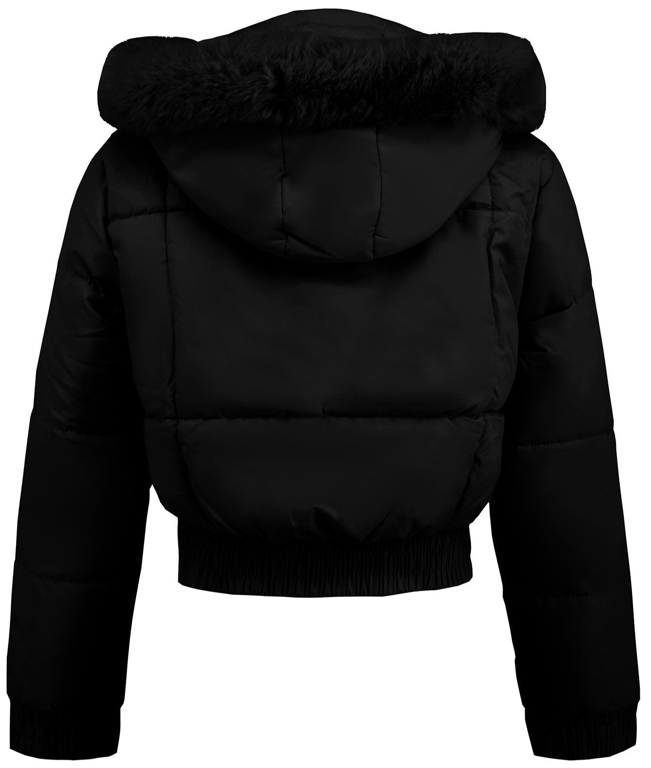 High Waist Fur Collar Fleece Cotton Padded Jacket