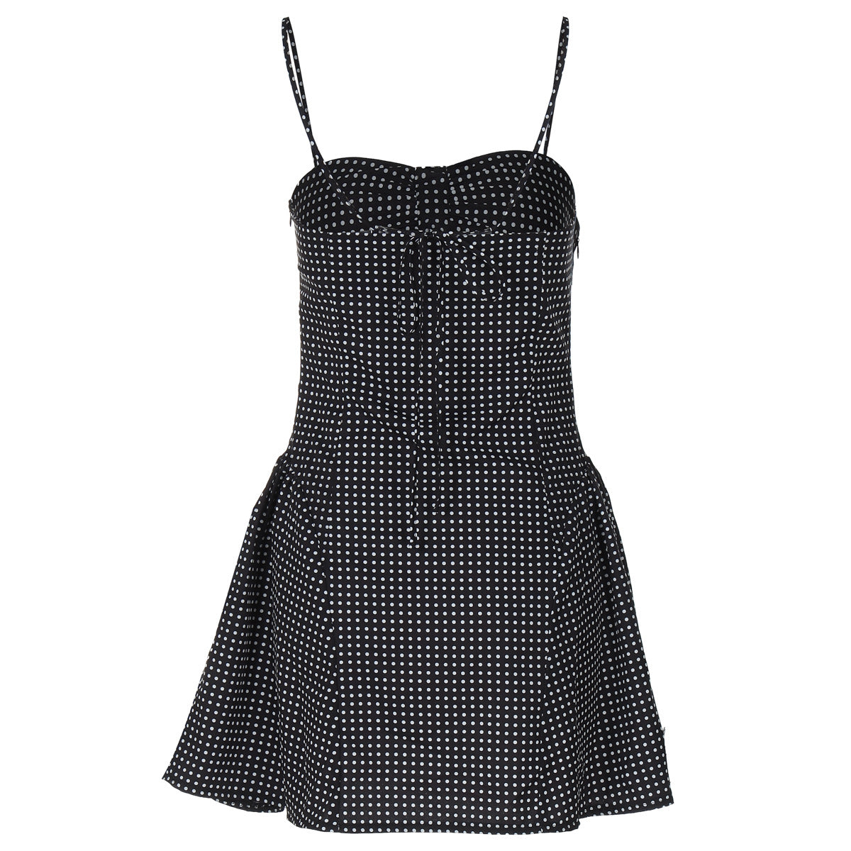 Polka Dot Print Sling Backless Dress