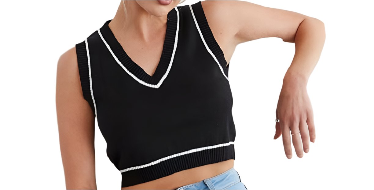 Sexy V-neck Knitted Slim Fit Sweater Vest Top