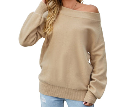 Off Shoulder Loose Fitting Sweater