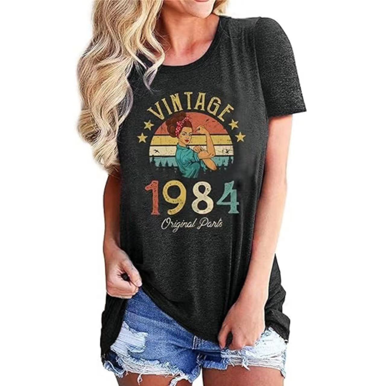 Vintage Print Casual Short Sleeve T-Shirt