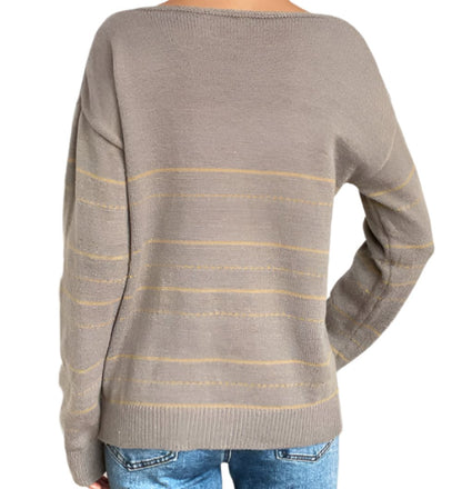 Striped V-neck Sweater