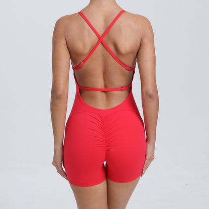 Peach Hip Raise Yoga Running Tight Sports Quick Drying Workout Romper