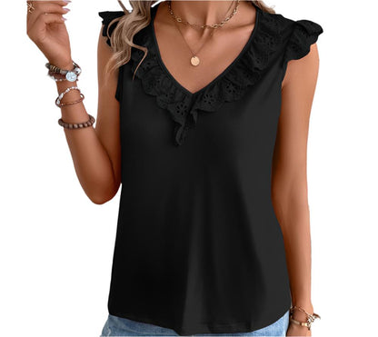 Simple Sweet Ruffled Sleeve Top