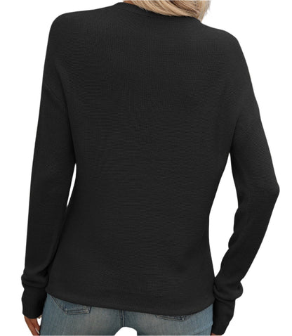 Long Sleeve Knitted Thick Needle Casual Sweater