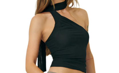 Sunken Stripe Sexy Cool Strap Slim Fit Halter Top