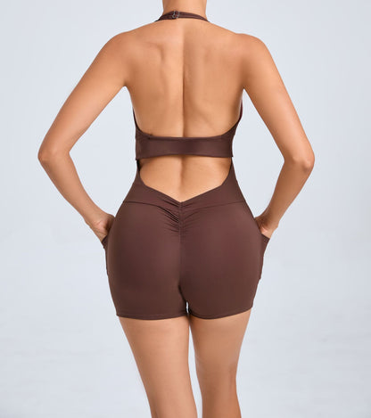 Backless Adjustable Halter Yoga Fitness Sports Romper