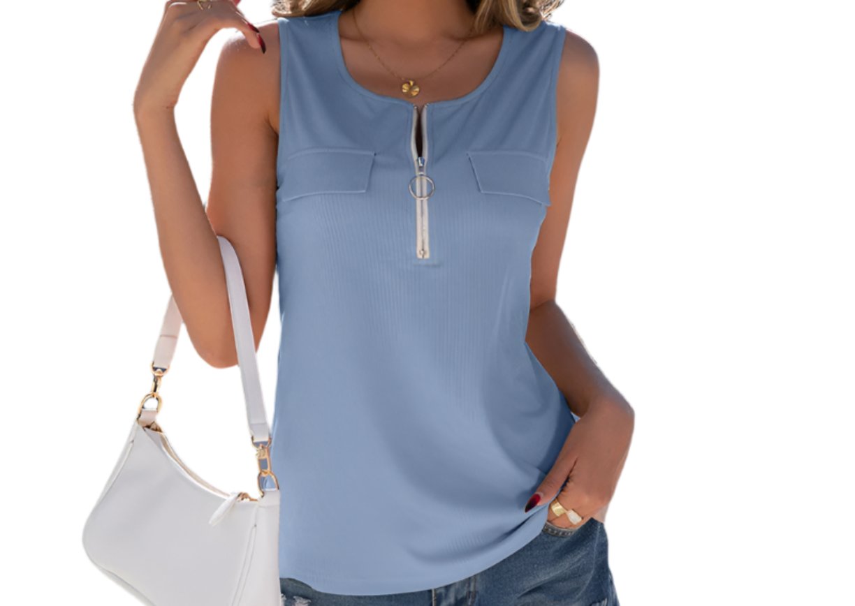 Casual Half Zipper Top