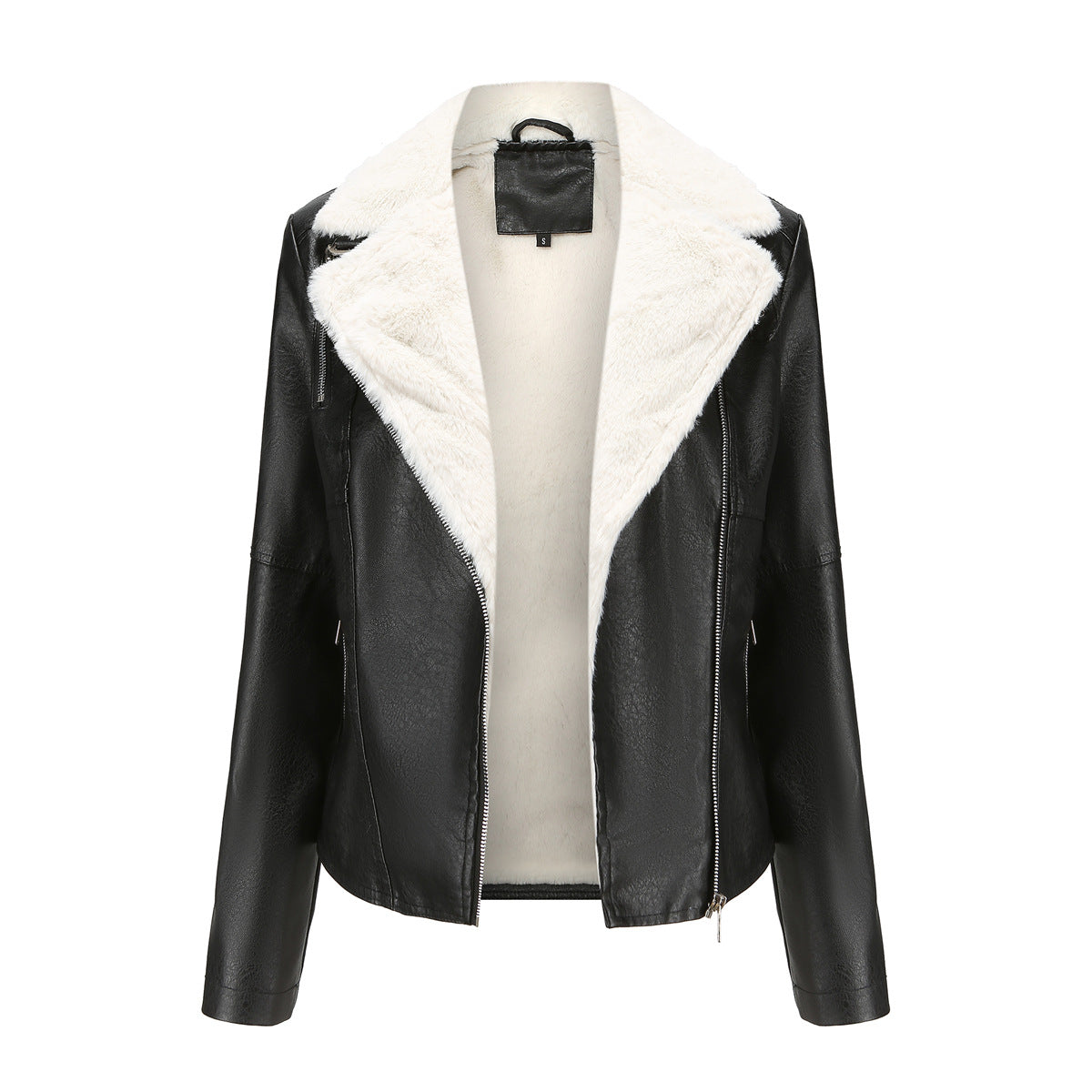 Fur Leather Fleece Lined Jacket