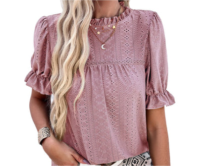 Chic Ruffle Short Sleeve Top