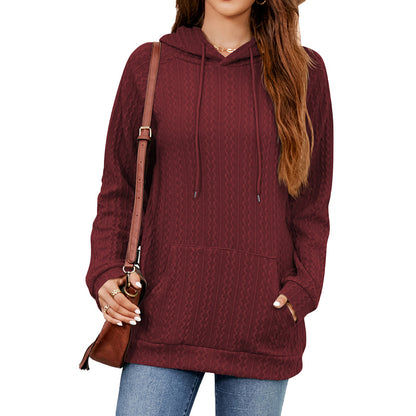 Hooded Drawstring Pocket Loose Pullover Sweater