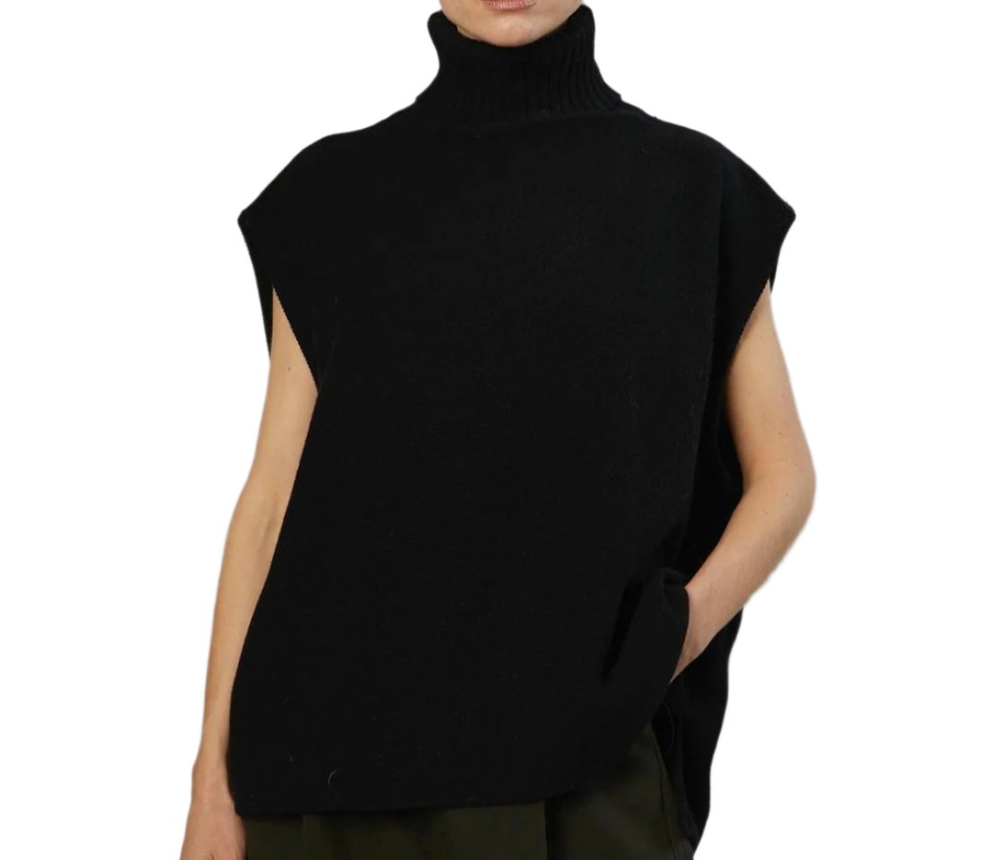 Turtleneck Sleeveless Casual Sweater